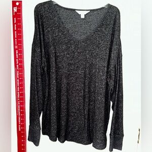 Market & Spruce Brushed Knit pullover Black 1X